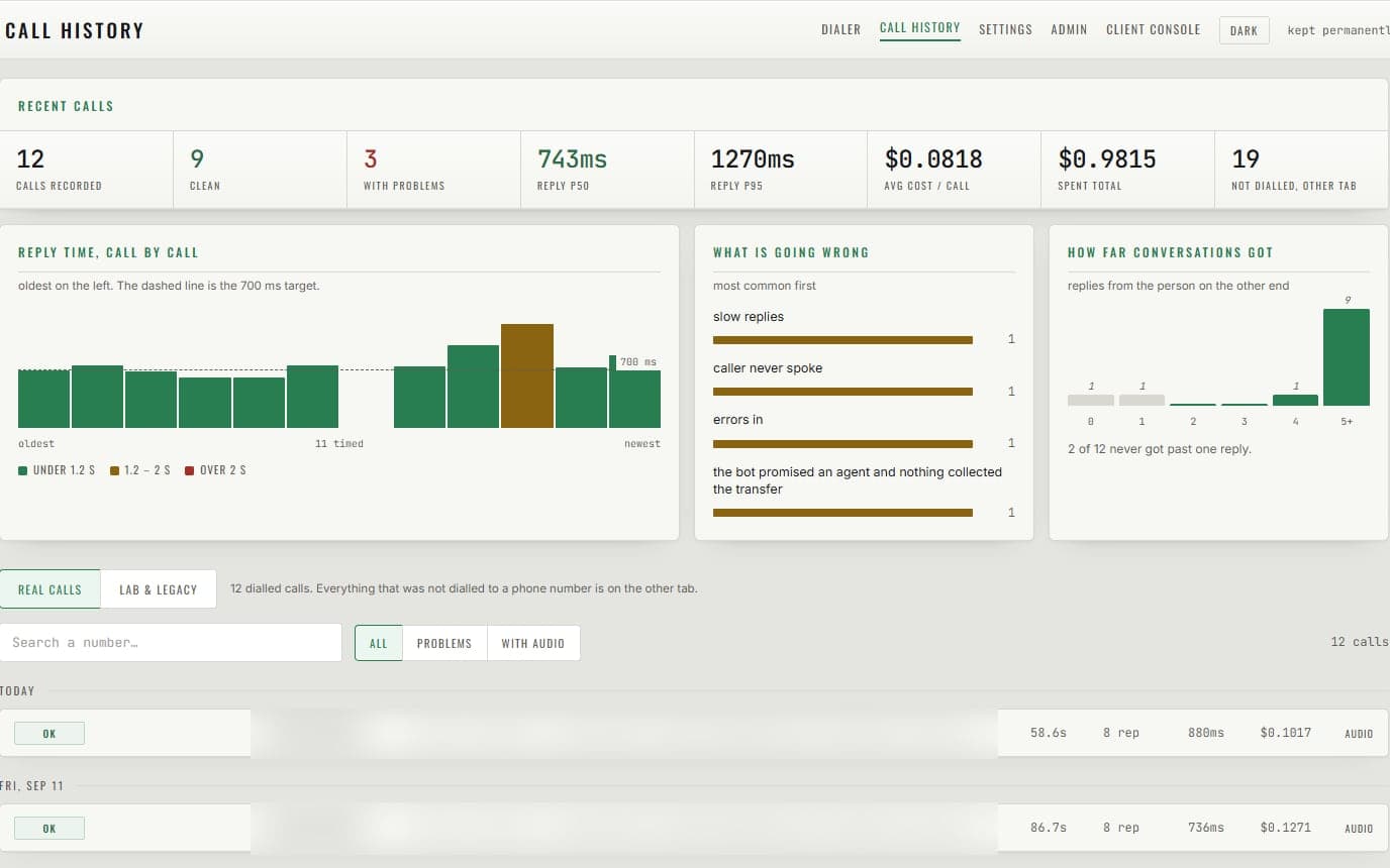 AI calling system product screenshot