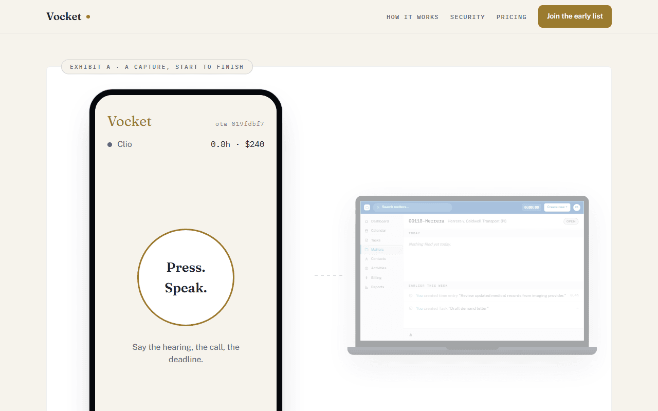 Vocket — product screenshot